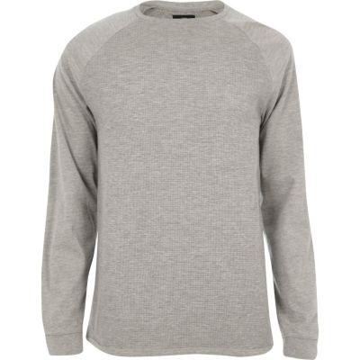 River Island Mens Marl Raglan Sleeve Slim Fit T-shirt