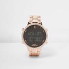 River Island Womens Rose Gold Tone Diamante Pedometer
