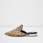 River Island Womens Metallic Pony Hair Mules