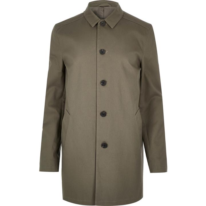 River Island Mensgrey Smart Button Up Overcoat
