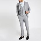 River Island Mens Textured Slim Fit Suit Pants
