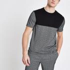 River Island Mens Slim Fit Check T-shirt