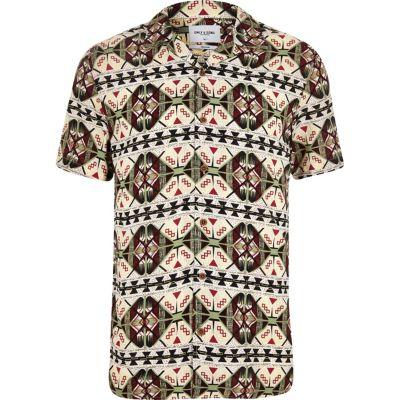 River Island Mens White Only And Sons Reverse Print Shirt