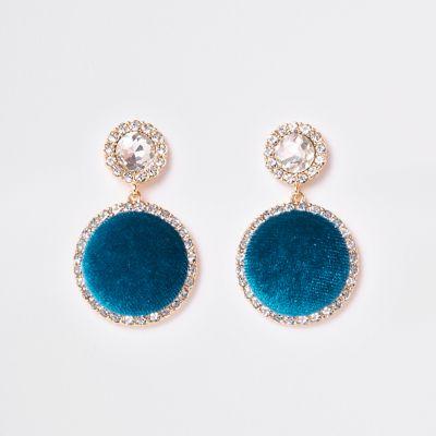 River Island Womens Gold Tone Diamante Drop Earrings