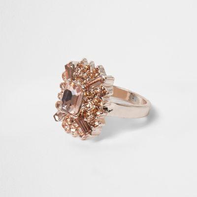 River Island Womens Rose Gold Tone Jewel Ring