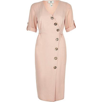 River Island Womens Petite Button Front Midi Dress