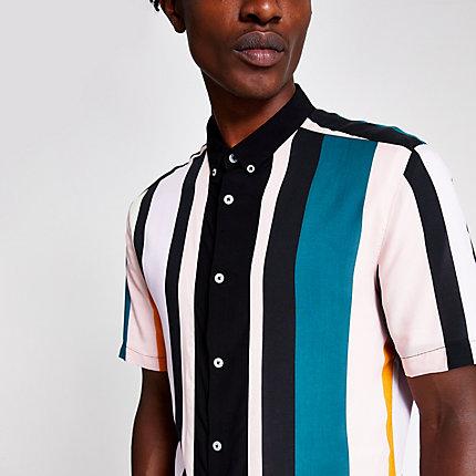 River Island Mens Revere Stripe Shirt