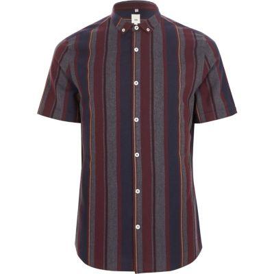 River Island Mens Mixed Stripe Slim Fit Shirt
