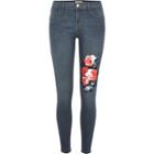 River Island Womens Floral Print Amelie Super Skinny Jeans