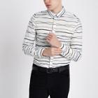 River Island Mens Only And Sons White Stripe Print Oxford Shirt