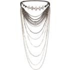 River Island Womens Silver Tone Embellished Drape Back Necklace