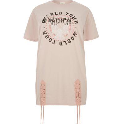 River Island Womens Plus 'radical' Lace-up Hem T-shirt