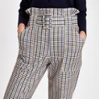 River Island Womens Check Paperbag Waist Trousers