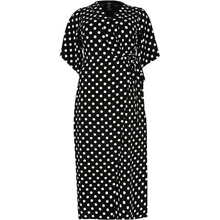 River Island Womens Plus Spot Kimono Maxi Dress