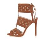 River Island Womens Suede Laser Cut Sandal Heels