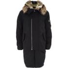 River Island Mens Faux Fur Lined Double Zip Hooded Parka