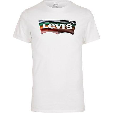 Mens Levi's White Logo Print T-shirt