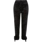 River Island Womens Crushed Velvet Bow Cigarette Pants