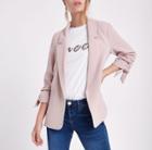 River Island Womens Petite Rouche Sleeve Blazer