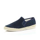 River Island Mensnavy Suede Slip On Plimsolls