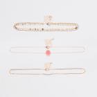 River Island Womens Gold Tone Seadbead Choker Multipack