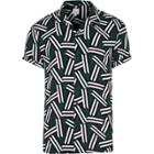 River Island Mens Print Revere Short Sleeve Shirt