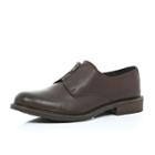 River Island Mensbrown Leather Zip Front Shoes