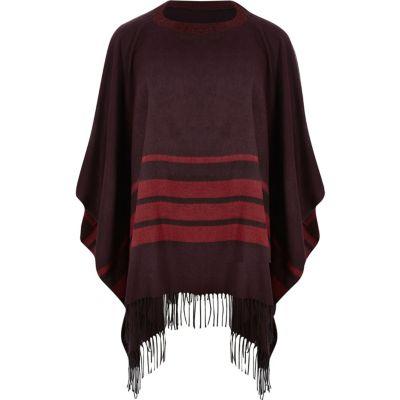 River Island Mens Stripe Tassel Poncho Cape