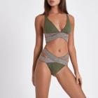 River Island Womens Metallic Strappy Triangle Bikini Top