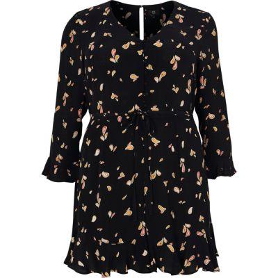 River Island Womens Plus Paisley Frill Swing Dress