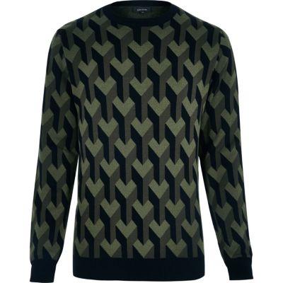 River Island Mens 3d Pattern Sweater