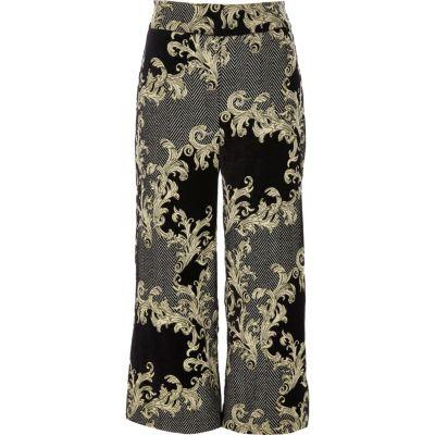 River Island Womens And Gold Jacquard Culottes