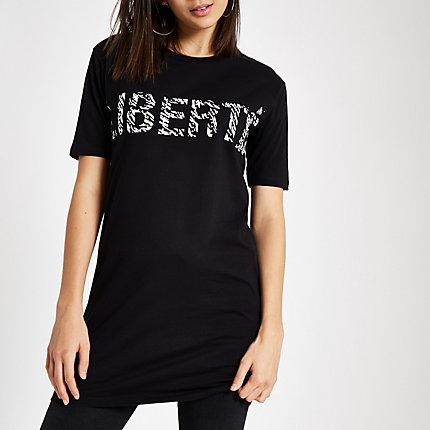 River Island Womens 'liberte' Zebra Print Diamante T-shirt