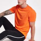 River Island Mens Crew Neck Curved Hem T-shirt