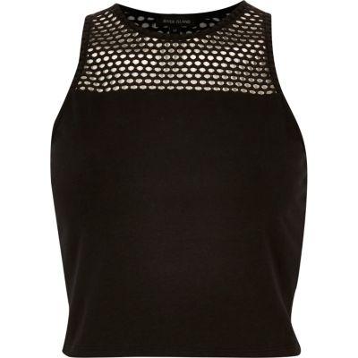 River Island Womens Mesh Panel Crop Top