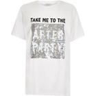 River Island Womens White Sequin Boyfriend T-shirt