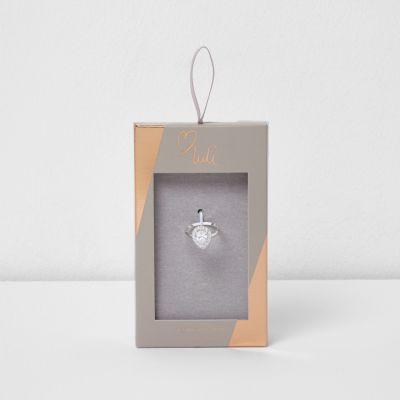 River Island Womens Silver Tone Luli Teardrop Jewel Ring