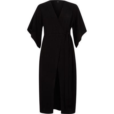 River Island Womens Wrap Front Tie Waist Midi Dress