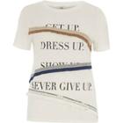 River Island Womens White 'get Up' Fringe Trim T-shirt