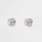 River Island Womens White Rhinestone Clip On Earrings