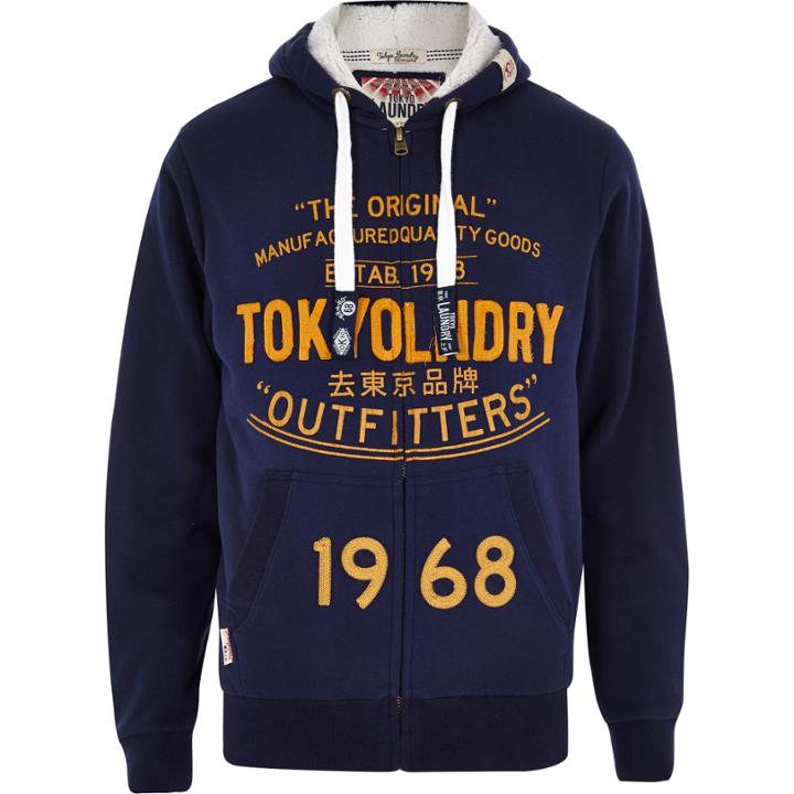 River Island Mensdark Tokyo Laundry Zip Through Hoodie