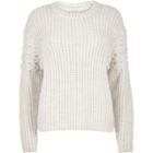 River Island Womens Chunky Cable Knit Sleeve Sweater