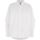 River Island Womens White Long Ruched Sleeve Shirt