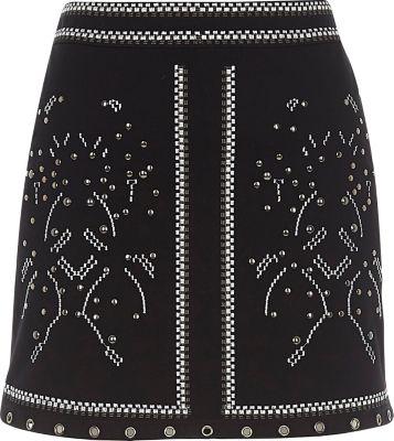 River Island Womens Studded Mini Skirt