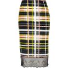 River Island Womens Checked Lace Hem Skirt