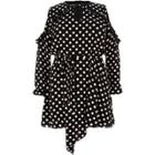 River Island Womens Plus Polka Dot Cold Shoulder Tea Dress