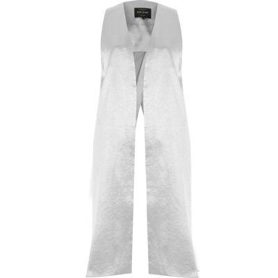 River Island Womens Silver Satin Split Back Duster Jacket