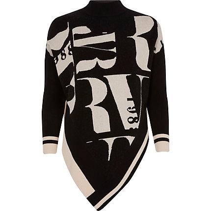 River Island Womens Petite Ri Print High Neck Cape Jumper