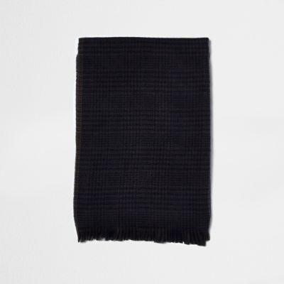 River Island Mens And Navy Heritage Check Blanket Scarf