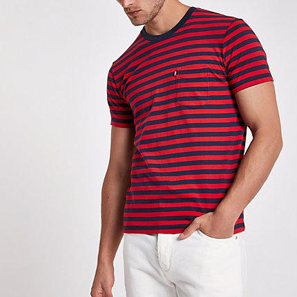 Mens Levi's Stripe Short Sleeve Pocket T-shirt